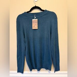 Women's Wool Teal Crewneck Sweater - Unknown Brand